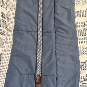 Vineyard Vines Navy Blue Quilted Kids Vest with Patterned Zip Trim